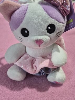 Fiesta Pink & Lavender Plush Cat Toy with Sparkle Bow